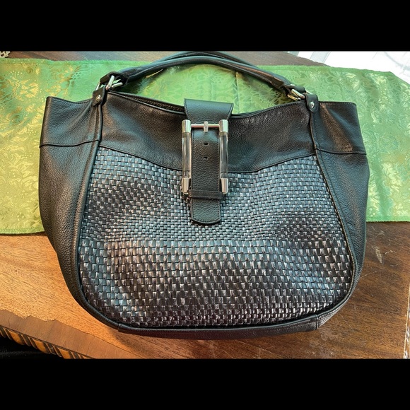 Aleanto Collezioni Made in Italy black leather cute large bag. Cute design. - Picture 10 of 15